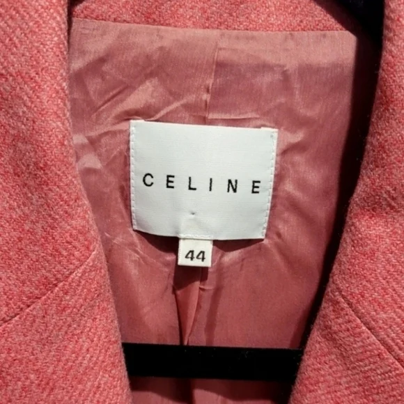 Celine Vintage Cashmere Blazer Coral Pink Size 44 (US 12) - Picture 4 of 13